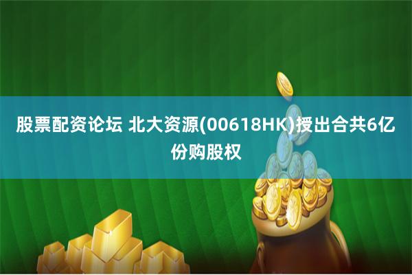 股票配资论坛 北大资源(00618HK)授出合共6亿份购股权